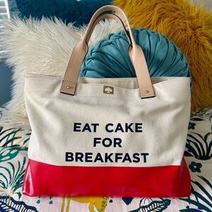 Kate Spade “Eat Cake For Breakfast” Canvas Tote